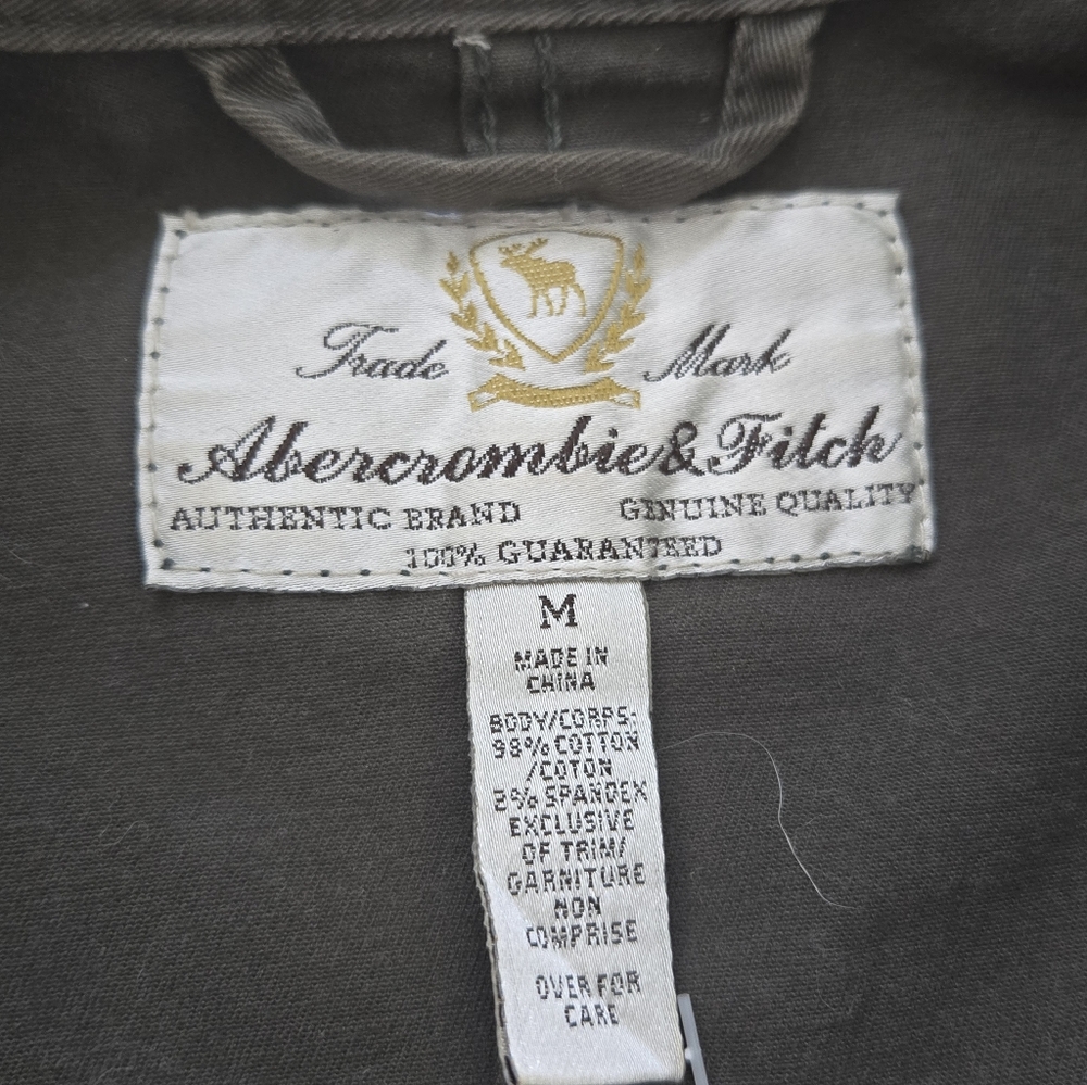 A&F Army Green Hooded Jean Jacket - Picture 7 of 10